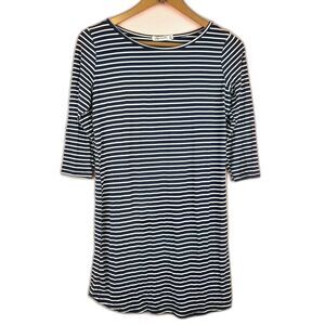 Paper Scissors Women Tunic Striped 3/4 Sleeve Stretch Size 8